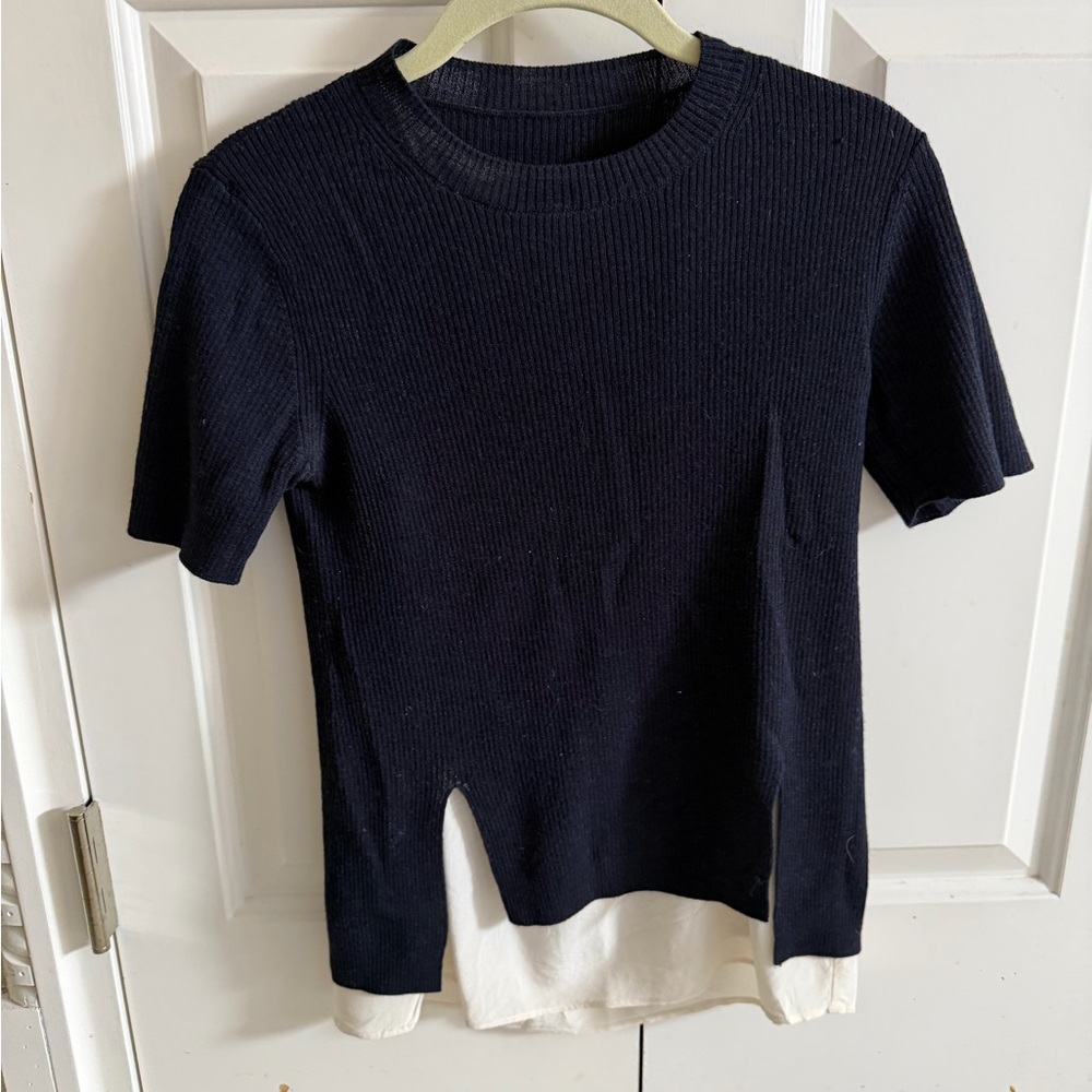 Joseph Cream and Black Textured Top - Picture 2 of 3
